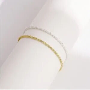 SILVER 14k Silver Plated Shiny Rope Bracelet